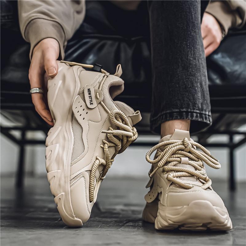 Sport Shose Male Fashion Street Shoes Lightweight Comfortable Lace-Up Gym Shoes Mens White Sneakers Platform Shoes Mens Trainers