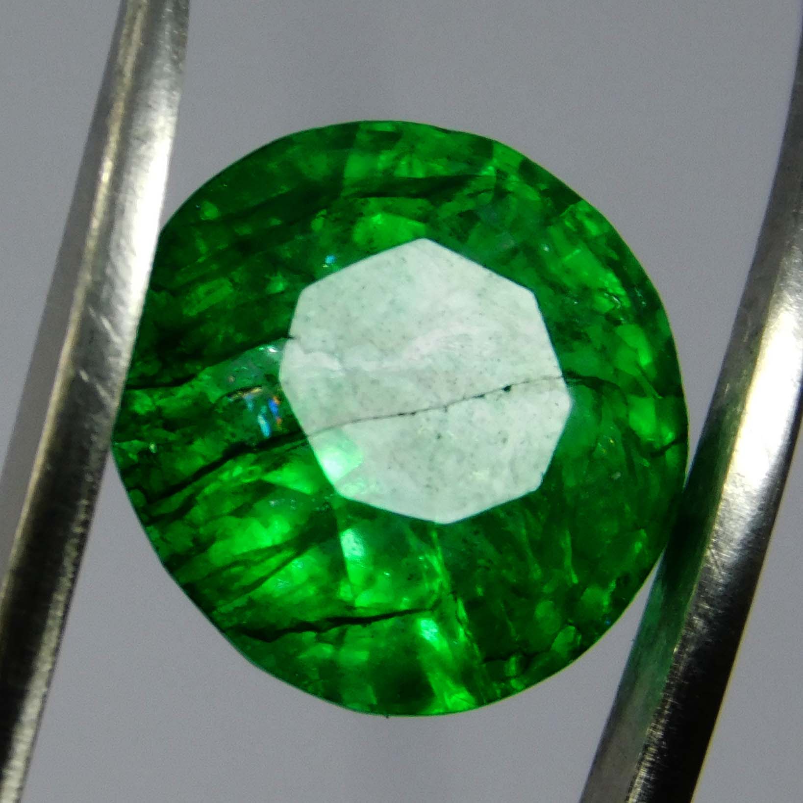

6.32 Carat Natural CERTIFIED Emerald Round Cut Green Colombian Loose Gemstone A-6257 11.8 mm approx. зелений