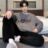 Thickened Coral Fleece Pajamas Men's Winter Warm Home Clothes Two-Piece Set Flannel Autumn Winter Plush Home Suit