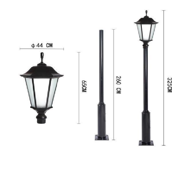 Rust-Proof 3m Courtyard Light Pole: Modern Landscape Street Light for Parks, Villas, Communities, and Households.