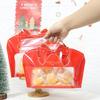 50Pcs Red Bowknot Shape Bread Bags Candy Jewelry Packaging Bag Birthday Festival Party Favor Bag Transparent Self-Lock Pouches