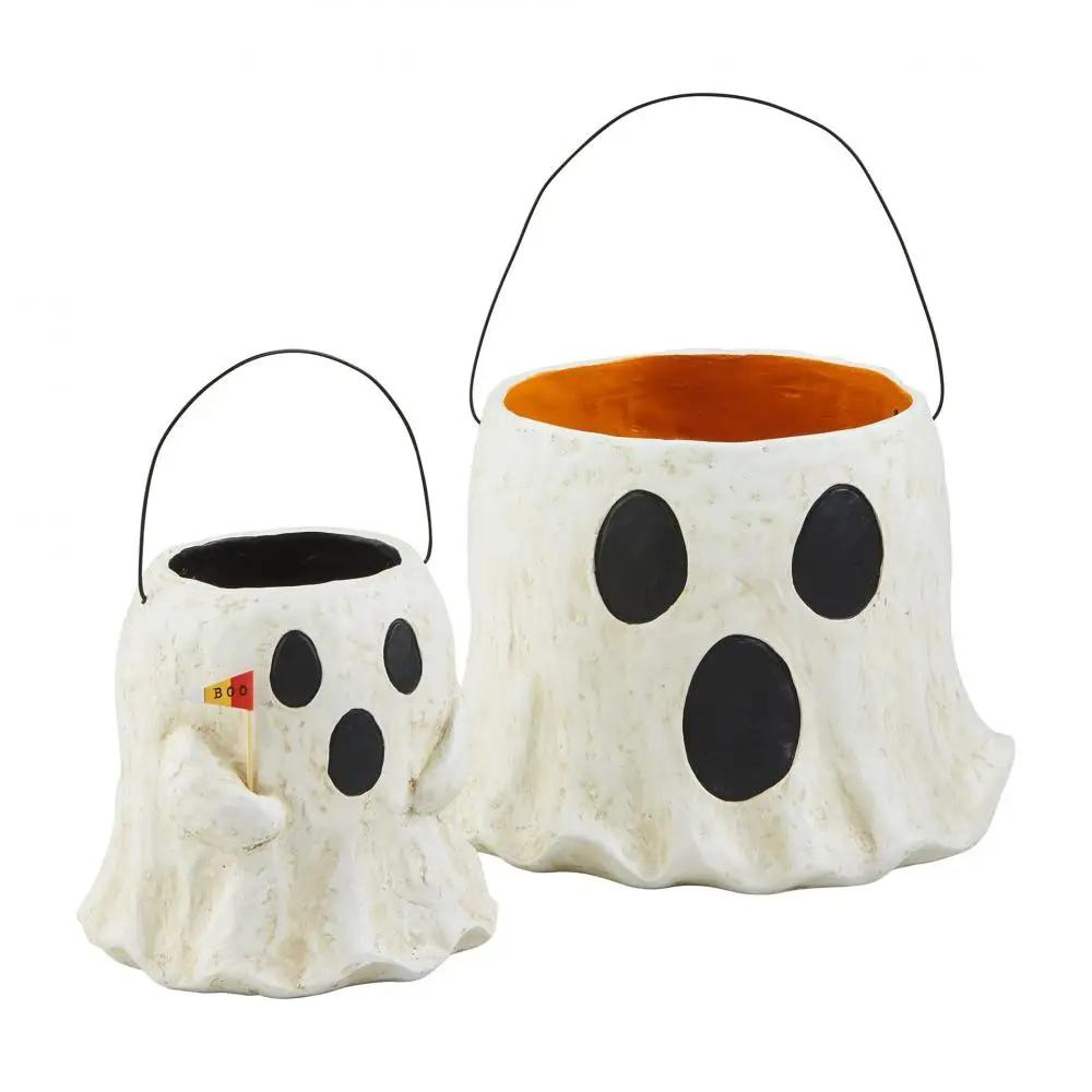 Halloween Decoration Mud Pie Paper Mache Halloween Ghost Treat Buckets Trick Or Treat Kids Gift Packaging Resin Ornaments