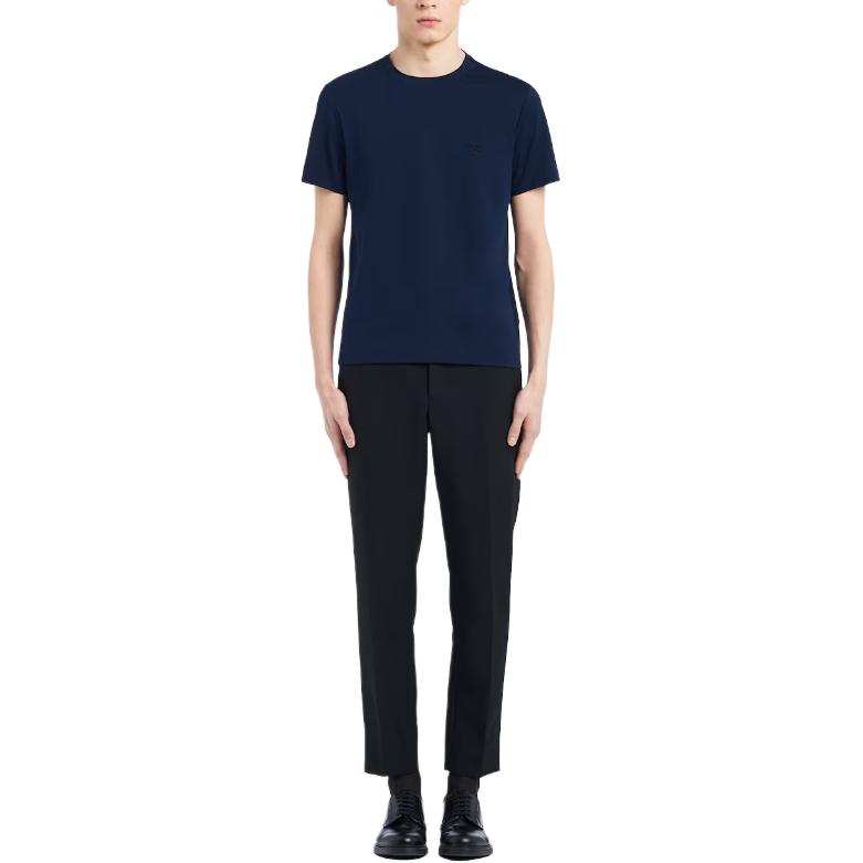 PRADA Stretch Cotton T shirt T Shirt Men's Marine Blue UJM564-1UOR-F0124-S-092