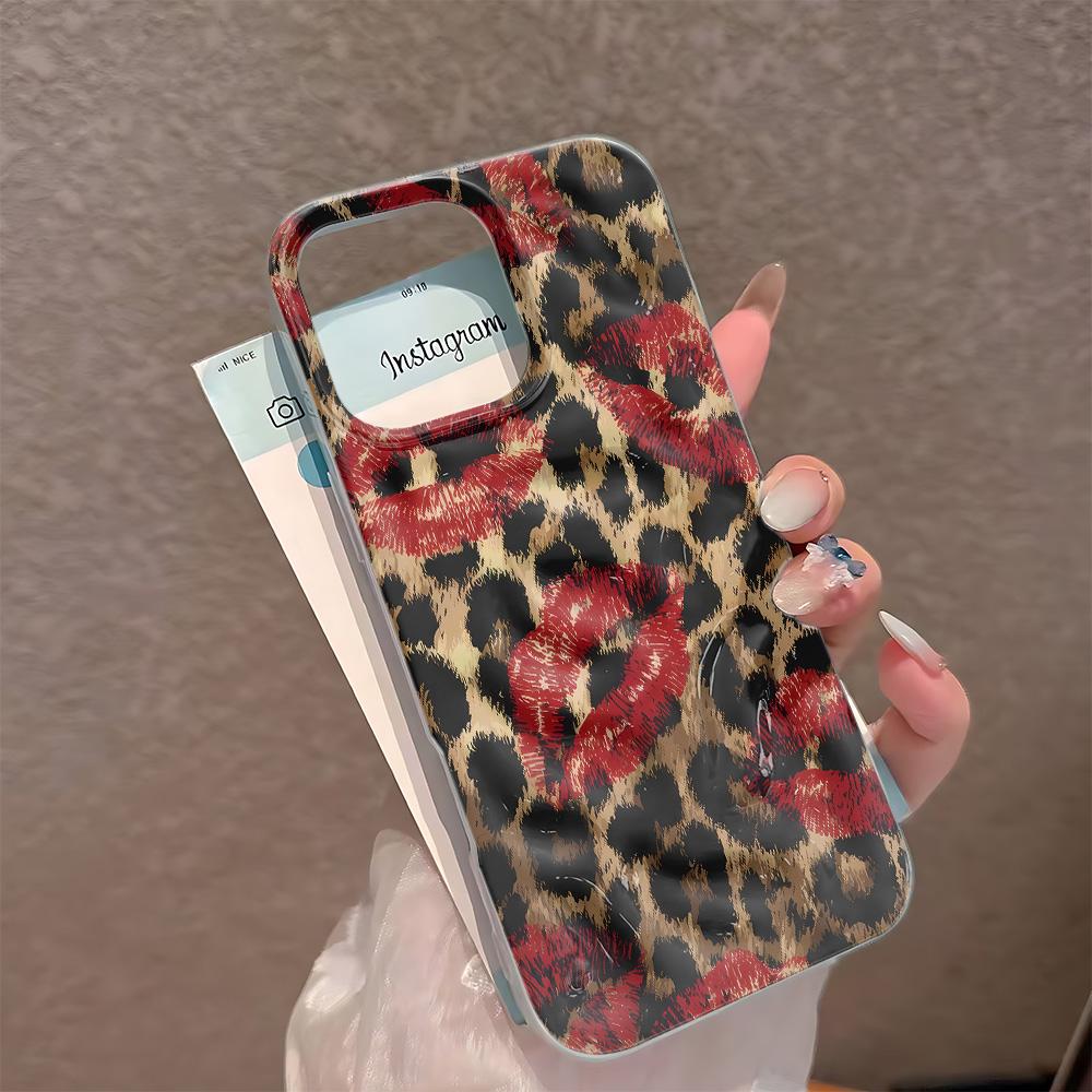 Lip Print Leopard Print Soft Tpu Phone Case For Iphone 17 16 15 14 13 12 11 Pro Max Air 16 Plus Clear Silicone Cover iphone 11 зелёный