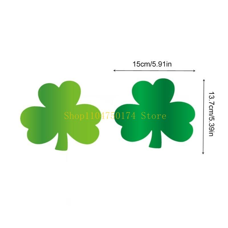 Set of 50 Patricks Day Shamrock Sticker Adhesive Plant Decal Paper Texture for Craft and Home Decoration Top Sale