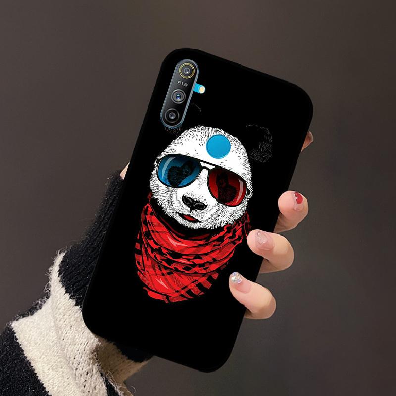 For Realme C3 4G Case Luxury Black Soft Silicone TPU Cover Shockproof Bumper For Oppo Realme C 3 RMX2021 Phone Protective Fundas