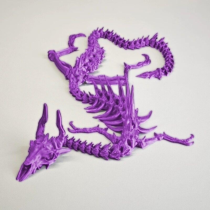 3D Printed Movable Skeleton Dragon Hinge Toy Bone Dragon Desktop Decoration Creative Gift For Office Decor