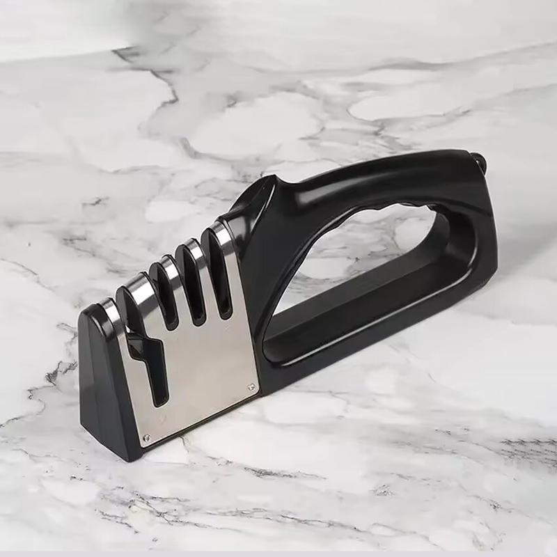 Multifunctional Kitchen Knife Sharpener 4 Segments Portable with Non-slip Base Household Essential Gadgets for Sharpening Knives