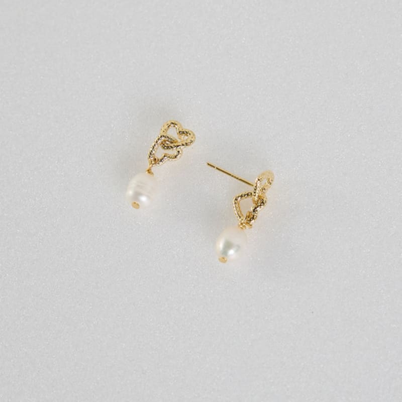 Les Bijoux Philosophy LB_Heart pearl earring_GOLD