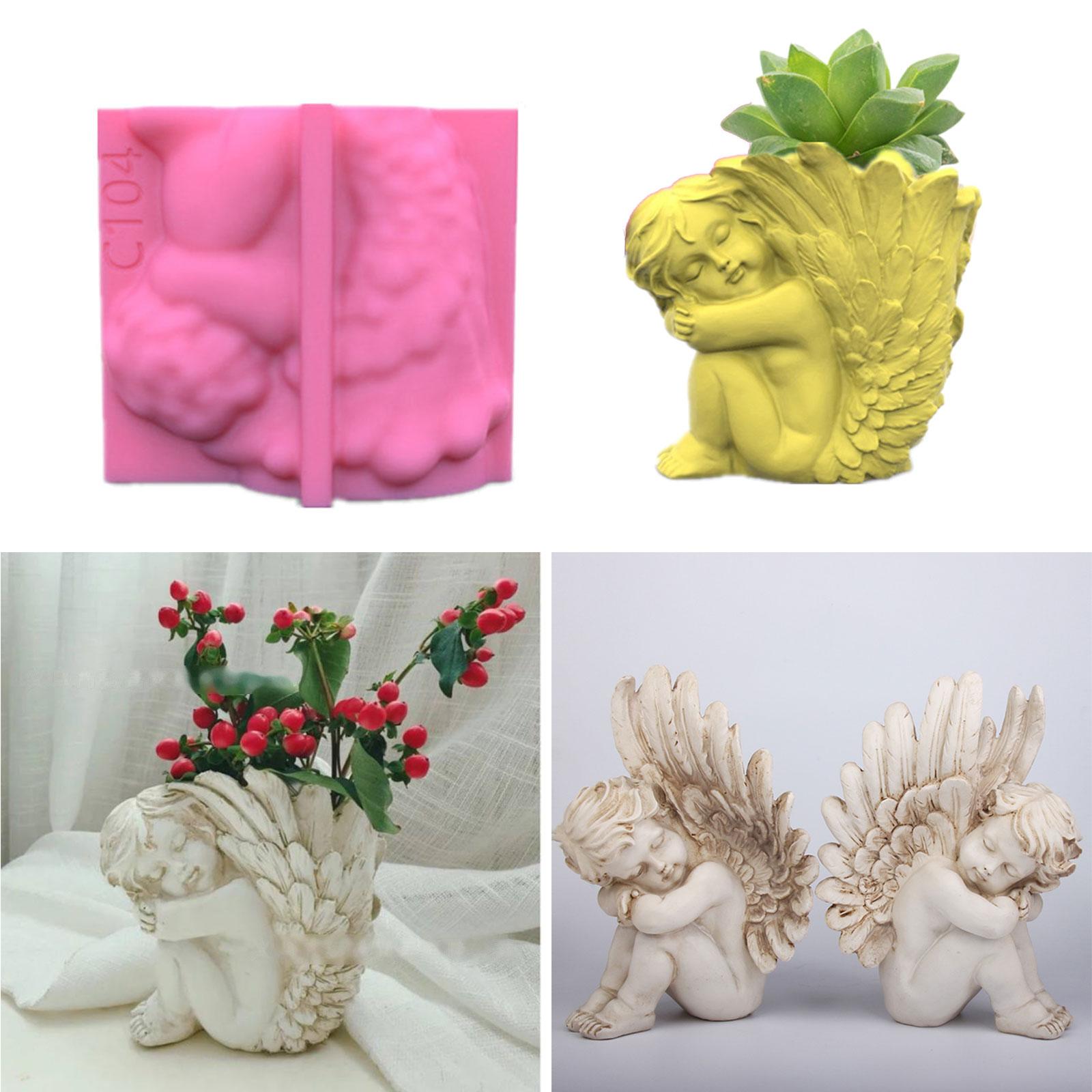 

DIY форма для цветочного горшка с ангелом, силиконовая форма для растений, цветов, кашпо, литейный бетон для свечей, мыла, пластыря, помадки, шоколада