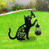 Outdoor, Household, Waterproof, Lawn, Floor Mounted, Iron Art, Cat Animal Shaped, Courtyard Garden Decoration, Solar Lights