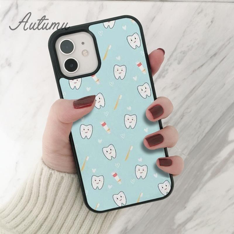 Dentist Dental Crowned Tooth Nurse Phone Case for iPhone 11 12 13 14 Pro Max Mini XR XS SE 2020 6 7 8 Plus Galaxy S21 S22 Cover