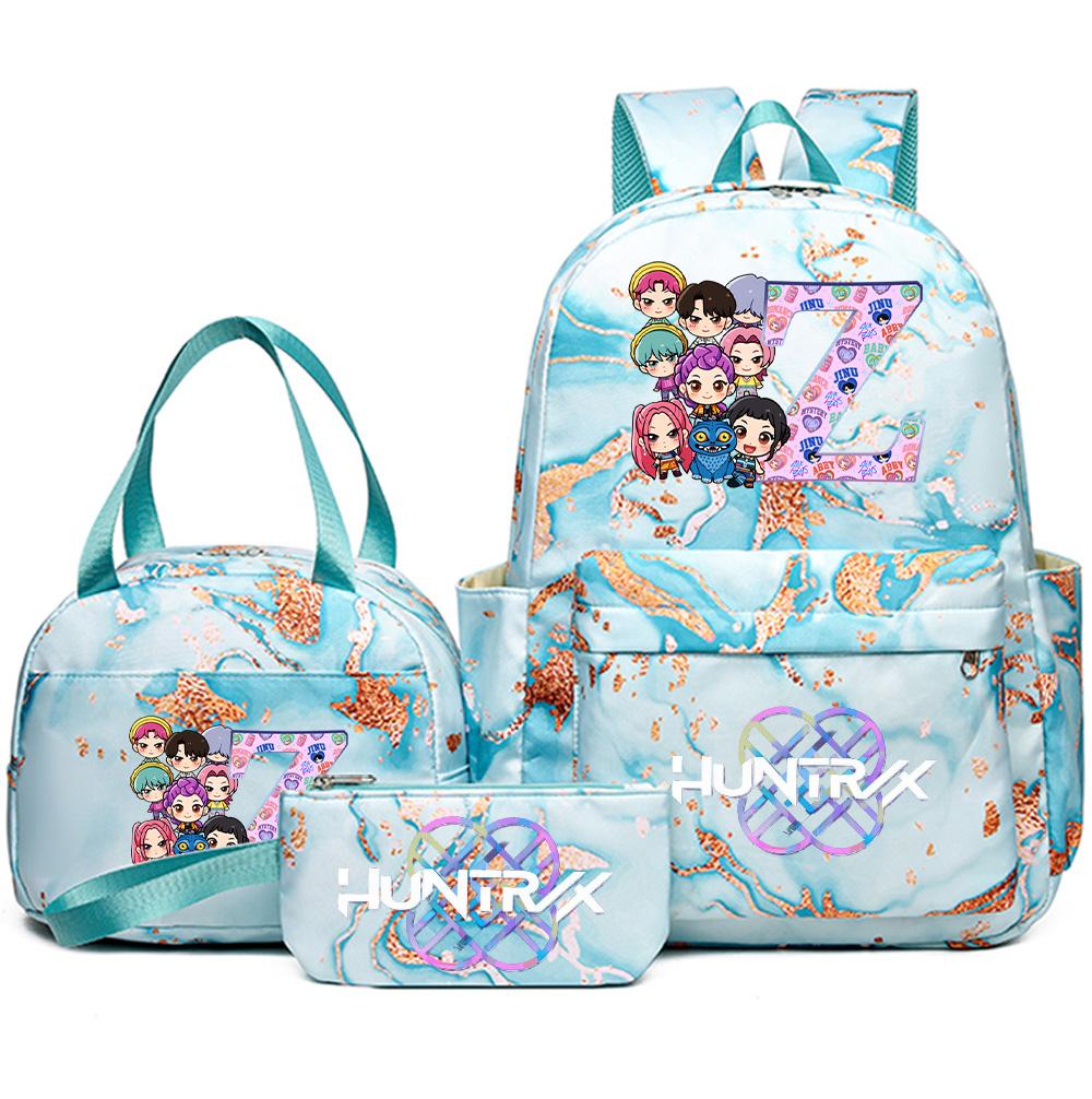 

3 шт./комплект 26 английских букв K-pop принт Рюкзак с Сумкой Пеналом для Подростка Ученика Девочки Мальчика Книжная Сумка Школьная Сумка Большая Вместимость Дорожная Сумка