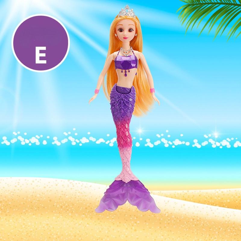 

35 СМ Мини Красочные Блики Музыка Русалка Принцесса Кукла Игрушки Для Девочек 3D Большие Глаза BJD Принцесса Полные Наряды Коллекция Платьев Детская Кукла Подарок