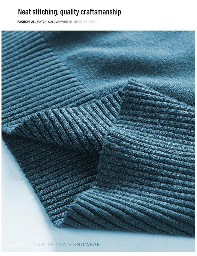 Korean Style Slim Fit Anti-Pilling Wool Sweater - Youth Casual Round Neck for Autumn & Winter