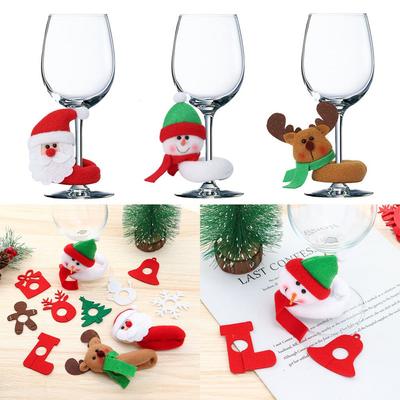 Weihnachtsmann Weihnachten Tasse Ring Tischdekoration Weinglas Anhänger Weihnachts Tassen Dekoration Ringe