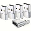 5 stk OTG USB til USB C-adaptere Slitesterk metallisk konstruksjon Universell kompatibilitet Inkludert iPhone iPad Samsung S23 IWatch AirPods