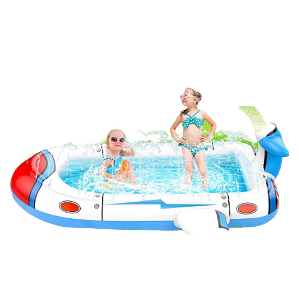 Inflatable Sprinkler Pool Airship Appearance Firm Sprinkler Pad for Kids for Backyard Outdoor Play