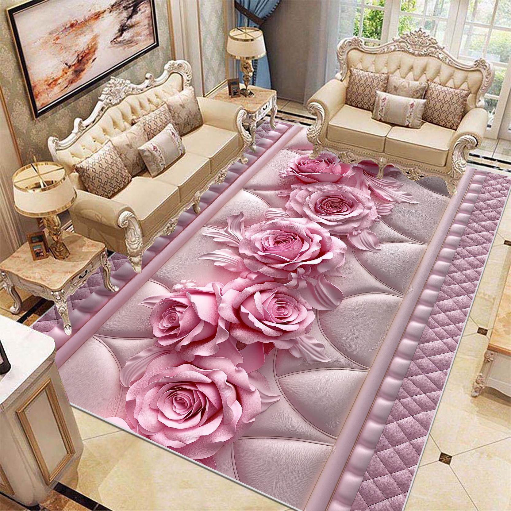 

Килим з квітами в європейському стилі, м які килими для вітальні під диван, розкішний декор для спальні, приліжковий килимок, великий килим для кімнати, килимок для гардеробної, килимок для лаунжу 60*90cm