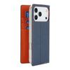 For iPhone 17 Pro Max Wallet Case Genuine Cow Leather Phone Cover Litchi Texture