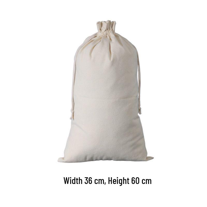 Canvas Drawstring Bag with Printed Logo - Small Linen Storage Bag