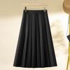 Women's High-Waisted A-Line Pleated Skirt - Spring 2025 Collection, Elegant Medium-Long Length