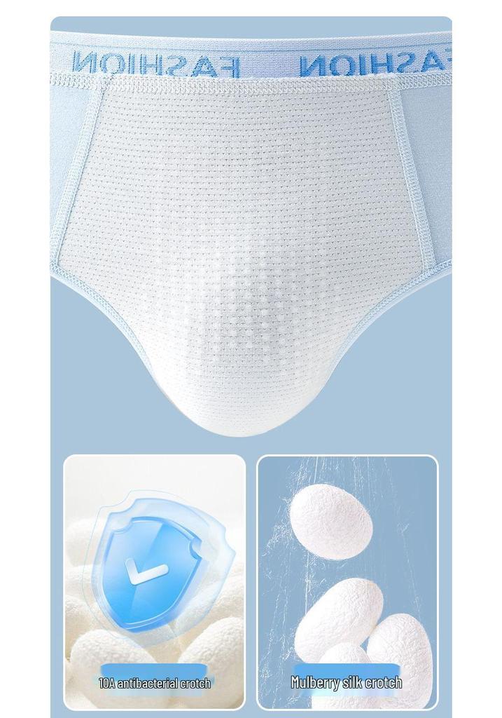 Comfortable Antibacterial Cotton Briefs for Teen Boys with Simple Lettering