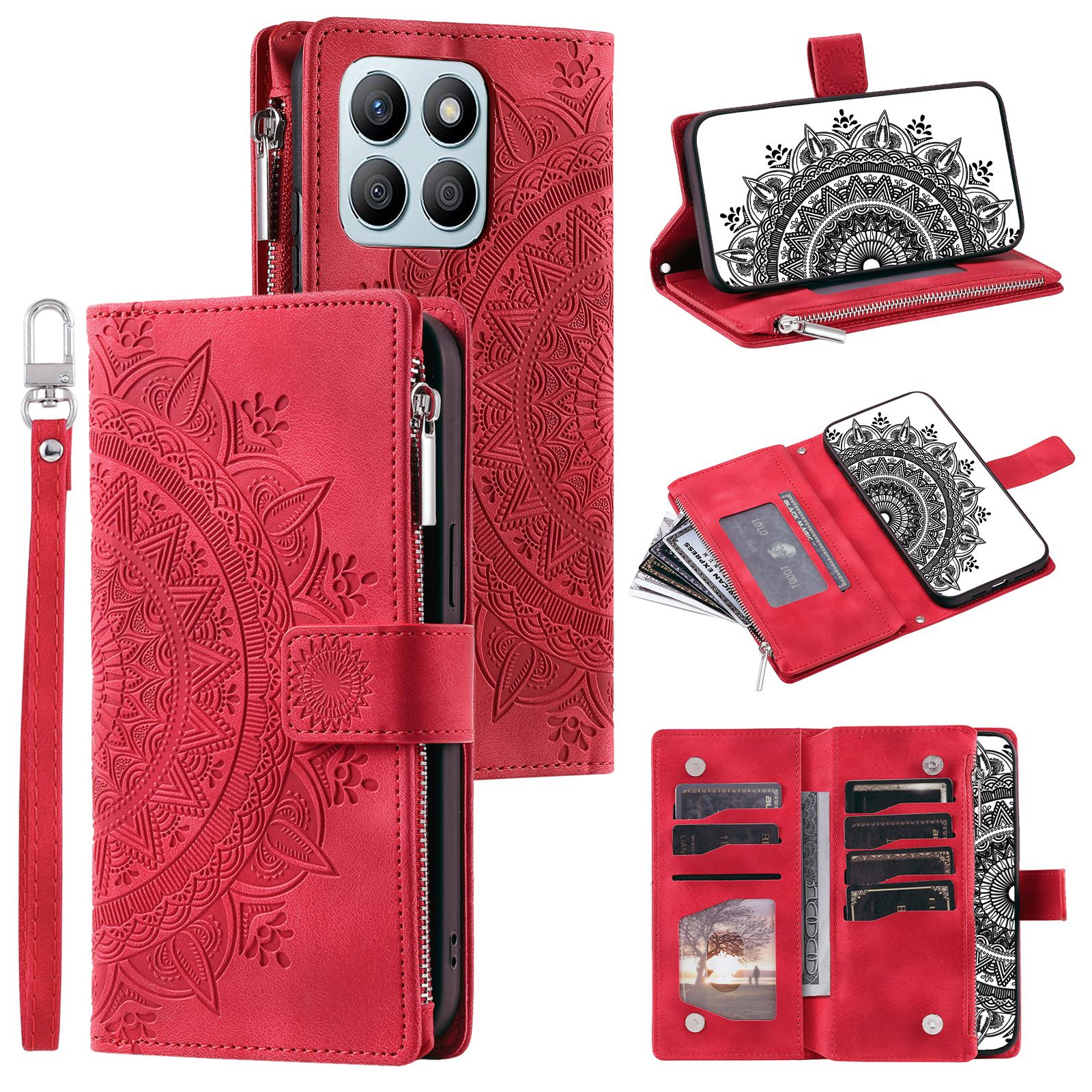 

Style 006 For Honor X6b 4G Wallet Case PU Leather Phone Cover Mandala Flower Pattern C
