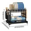 2 Layers Space Saving Dish Drying Rack Countertop Household Dish Storage Holder Kitchen Organizers And Storage With Drainboard