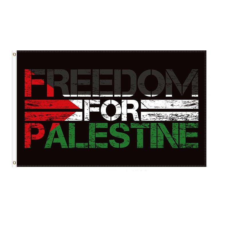 Palestinas flagga Premiumkvalitet Polyestermaterial Utomhusflagga Plastflaggstång Storleksalternativ tillgängliga Levande färger Lämplig för olika tillfällen
