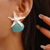 Conch Starfish Stud Earrings Scallop Starfish Pendant Earrings Charms Shell Drop Earrings  Party