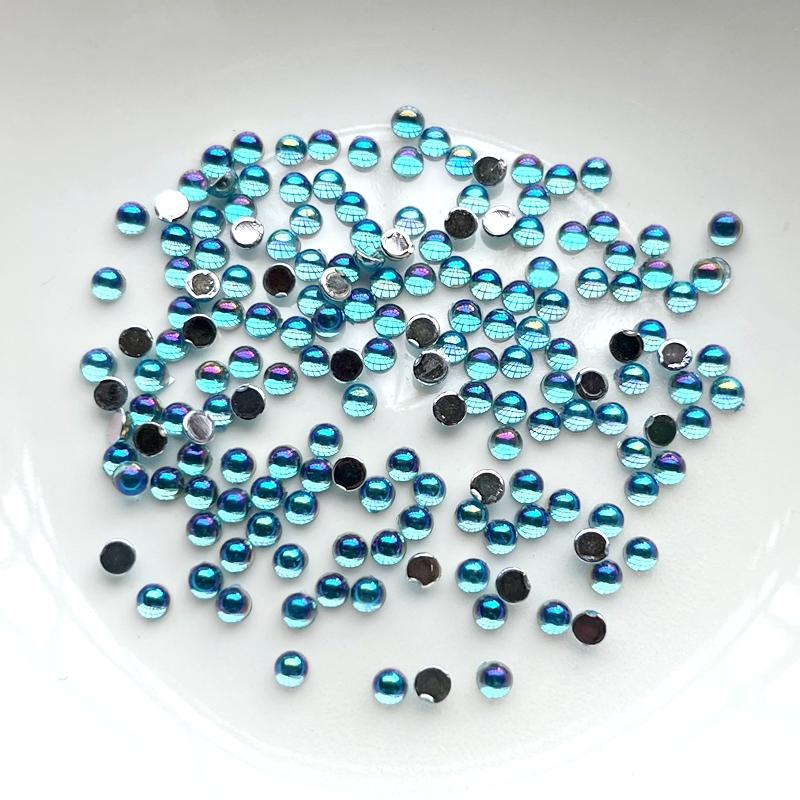 

200 шт. красивые 3 мм смешанные полукруглые стразы для ногтей «сделай сам», декоративные аксессуары для изготовления ювелирных изделий светло-синий
