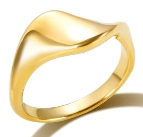 Anello Minimalista in Acciaio Inossidabile a Forma di Cuore Amore Vuoto per Donne Anelli con Zirconi Intarsiati Colore Oro Impermeabile Gioielli Moda Romantica
