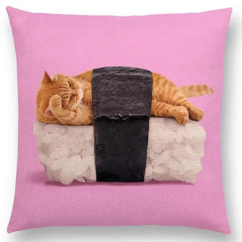Różowy Sen Kolorowa Fantazja Seksowny Wystrój Poszewka na Poduszkę Sofa Rzutowa Wieloryb Flaming Kot Hamburger Pączek Poszewka na Poduszkę