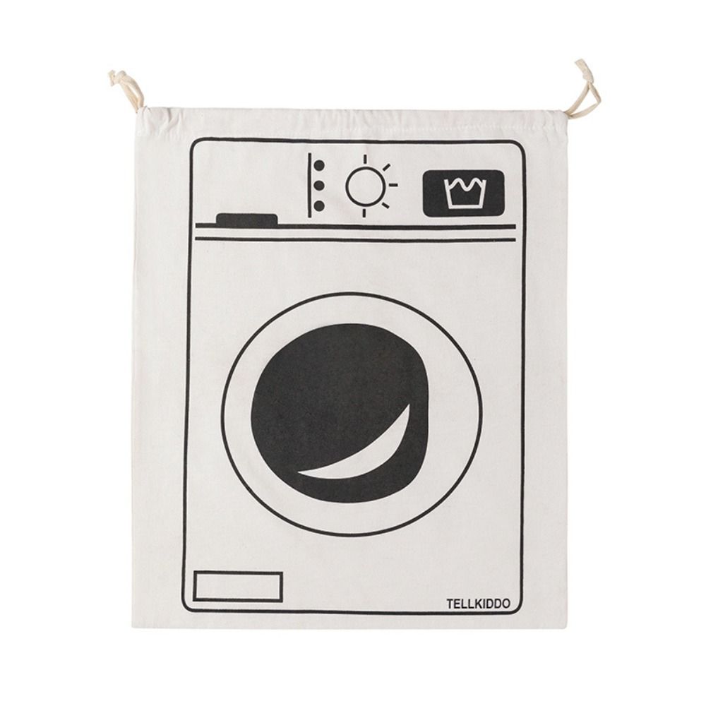 Printing Fabric Laundry Bag Cotton and Linen Drawstring Duffle Bag Durable Storage Bag