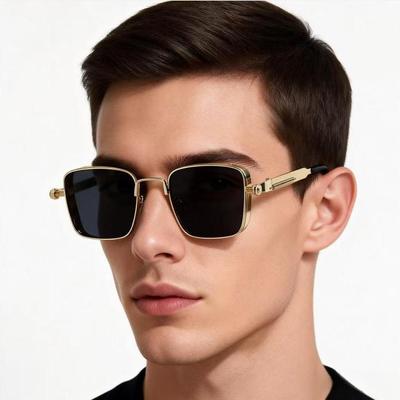 Retro Square Steampunk Metal Sunglasses for Men