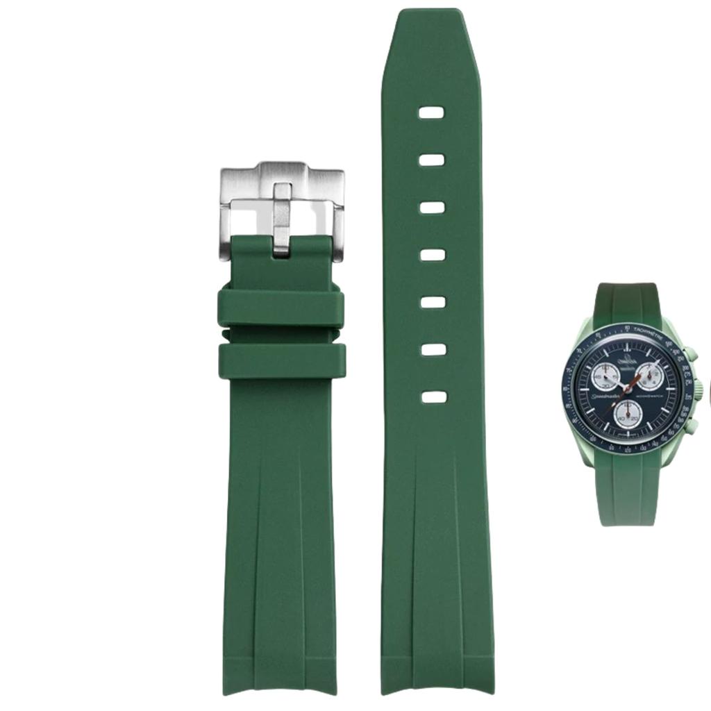 20mm Uhrenarmband für und Gummi-Uhrenarmband mit Silikon Wasserdicht und beinhaltet Einstellwerkzeug und Feder Omega, Swatch, MoonSwatch, Omega,