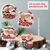 2026 Santa Flat Acrylic Hanging Ornament Shatterproof Car Backpack Decoration For Christmas Party Home