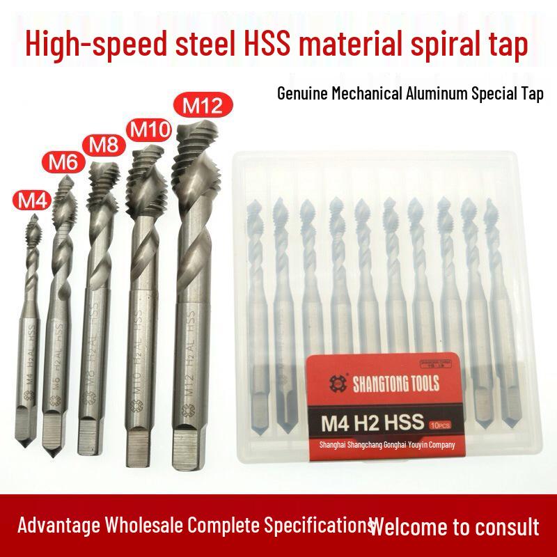 Aluminum High-Speed Steel M2 Two-Flute Spiral Tap