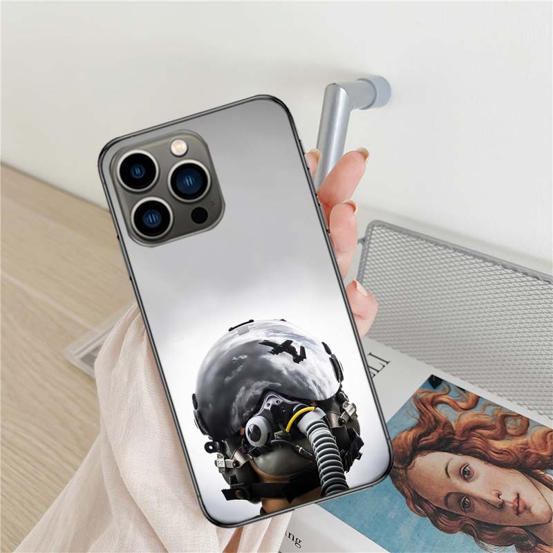 Cool Fighter Pilot Fighter Phone Case For Apple Iphone 16 15+ 17 Pro Max 14 Plus 16E Air 13 12 Mini Clear Cover Silicone C