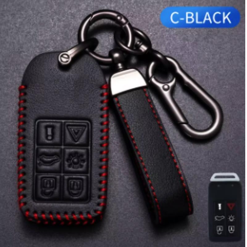 

Leather Car Remote Key 5/6 Buttons Shell For Volvo S60L Xc60 S80L V60 V40 Fob New Car Key Case Cover Replacement For Volvo