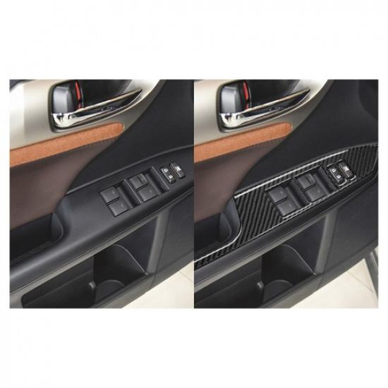4Pcs For Lexus CT200h 2011-2017 Carbon Fiber Interior Door Cover Trim