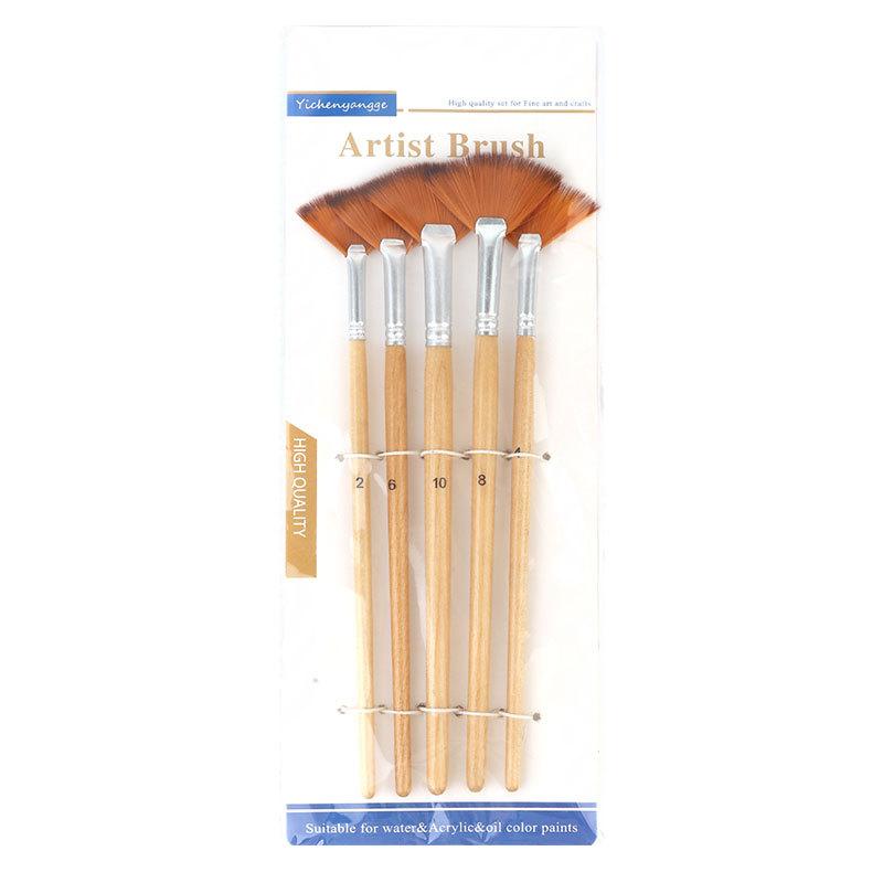 5 sztuk Nylonowe Pędzle Wentylatorowe do Akwareli Artystyczne Pędzle Wentylatorowe do Malowania Olejem Akrylem Do Malowania Akrylowego Akwarelą