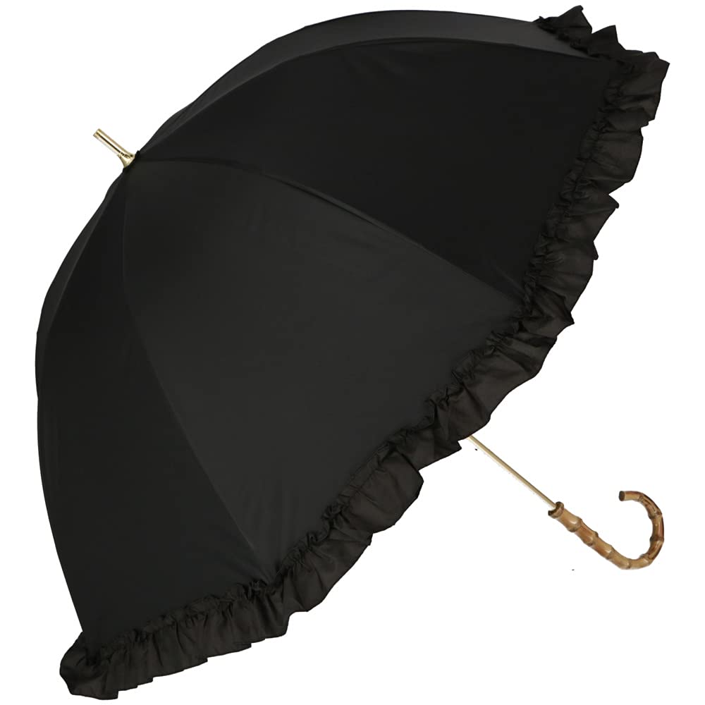 Pink Trick 6 87134 Parasol, Black, 50cm, Ruffle, Ribs,