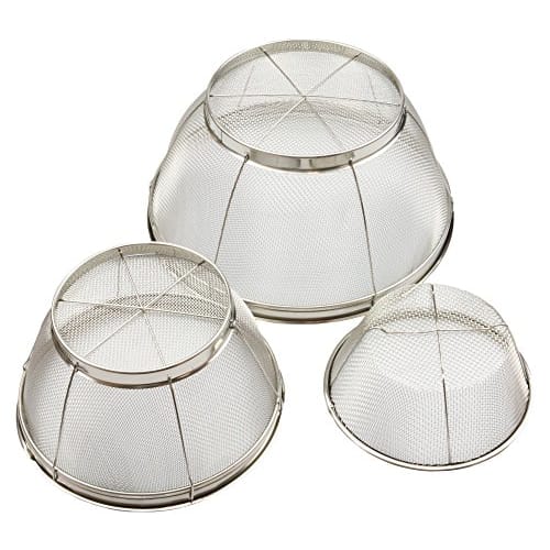 Pearl Metal 3-Piece Colander Set (15cm, 19cm, 25cm), Deep Stainless Steel, LaLa Shine, H-5327