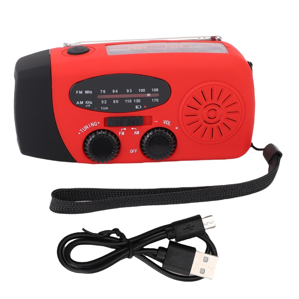 Emergency Hand Crank Radio with 3 LED Flashlight AM FM NOAA Portable Weather Radio Solar Powered Rad