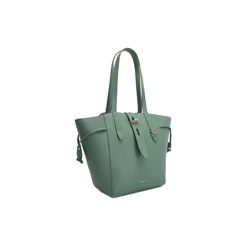 New Furla Net Collection Grain Calfskin Basket Bag, One Shoulder Handbag Medium Women's Pea Green BZT0FUA-HSF000-1996S