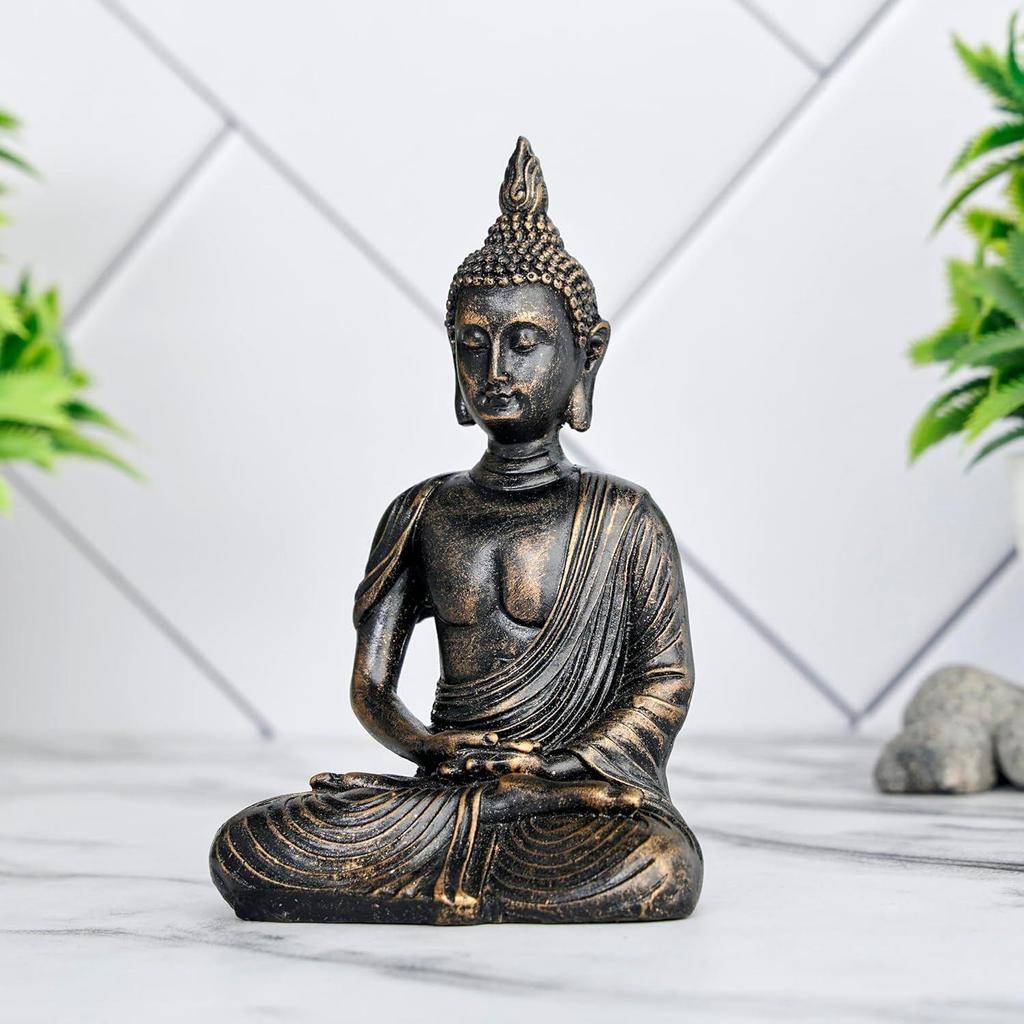 New Sitting Meditating Buddha Statue Showpiece Idol Home Decor Items for Living Room and Gifts