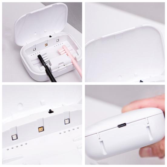 Toothbrush Holder UV Sanitizer Punch-free Wall-mounted Anti-slip USB Rechargeable Travel Home Toothbrush Cleaner Case for All Electric And Manual