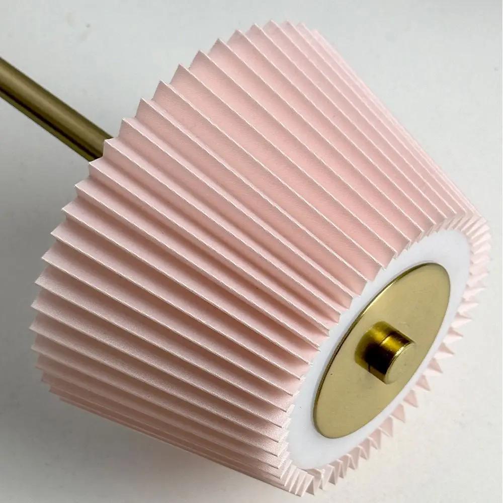 3 Color Lights Small Pleated Table Lamp Touch Control Stepless Dimmable Desk Ambient Light Fabric Shade Cordless